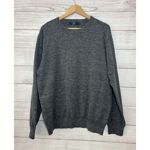 J CREW Sweater Men's Pullover Crew neck 100% Cotton Long Sleeve Size XL Gray - Picture 4 of 8